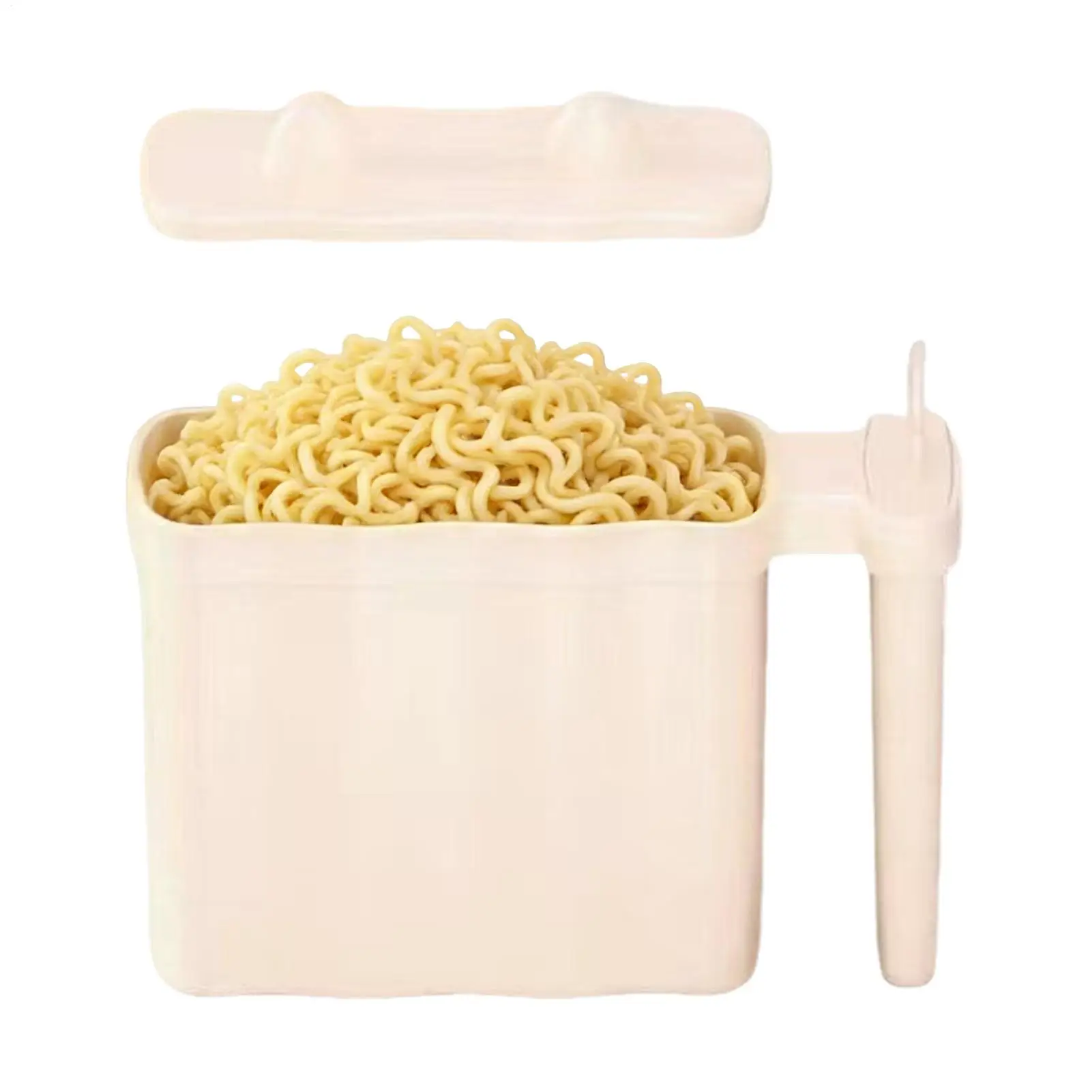 Tazón de fideos instantáneos con tapa, diseño de orejas de gato, tazón de sopa, taza de fideos instantáneos, tazón de comida sin necesidad de lavado