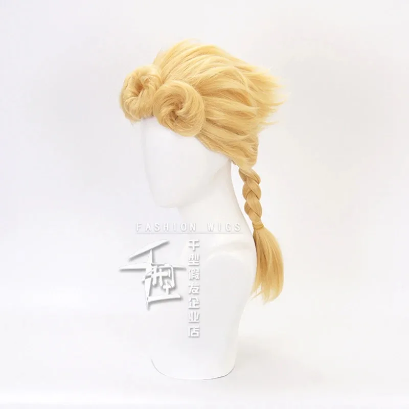 2025 New Giorno Giovanna JoJo Bizarre Adventure Cosplay Golden Braided Oversized Curls Wig Halloween Party Role Play W ♥★♥☆❤