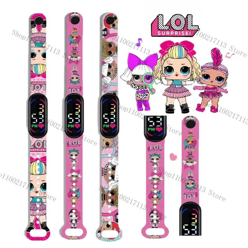 New Original lol surprise dolls children\'s watches anime figure LED touch waterproof Sports electronic kids watch birthday gifts