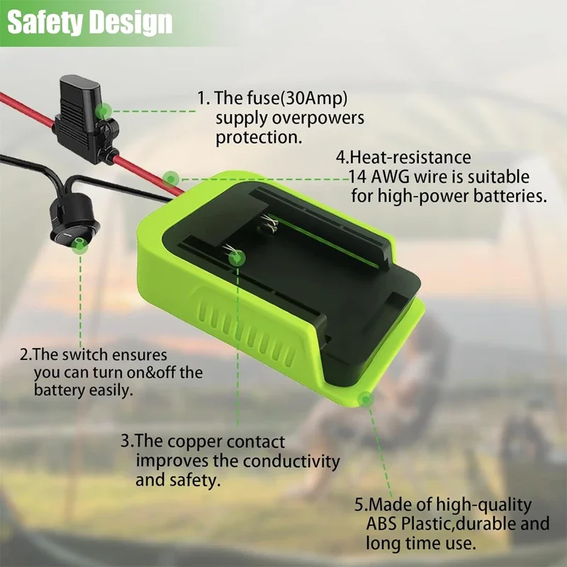 Imagem -03 - Adaptador de Roda Elétrica com Fusível e Interruptor Conector Faça Você Mesmo Ryobi 40v Li-ion Battery pc Pcs