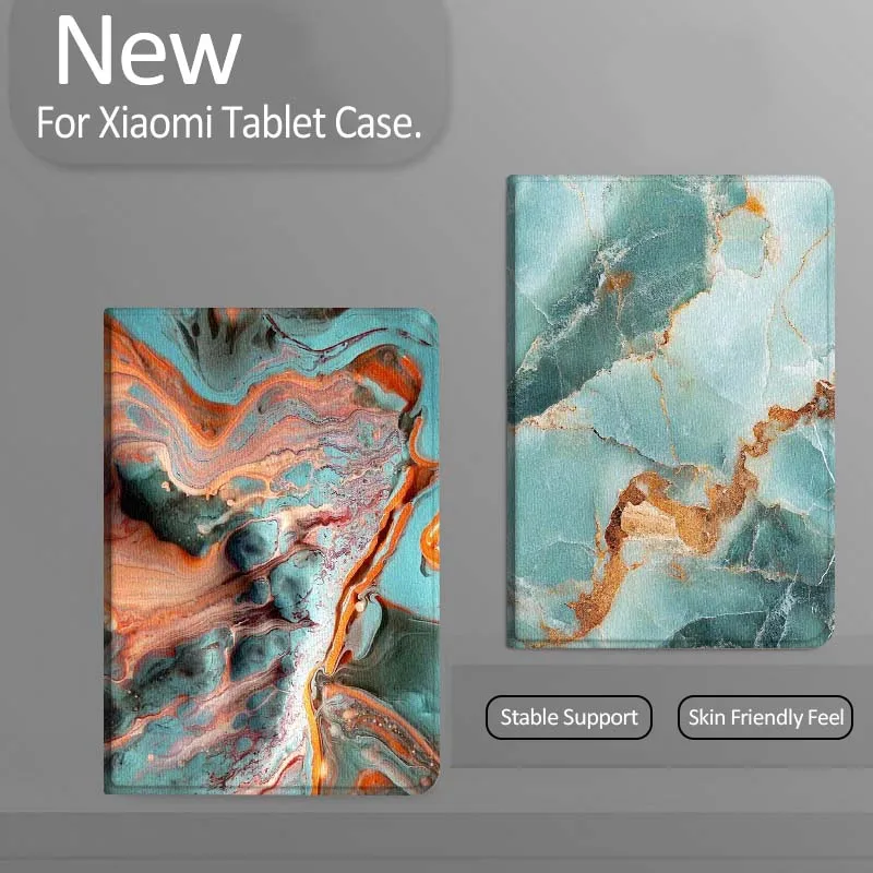 

Turquoise Marble Vein Pattern Tablet Case For Xiaomi Redmi Mini Pad SE K 2 4 5 6 7 8 2023 2025 11 8.8 11.2 10.1 Pro Gift