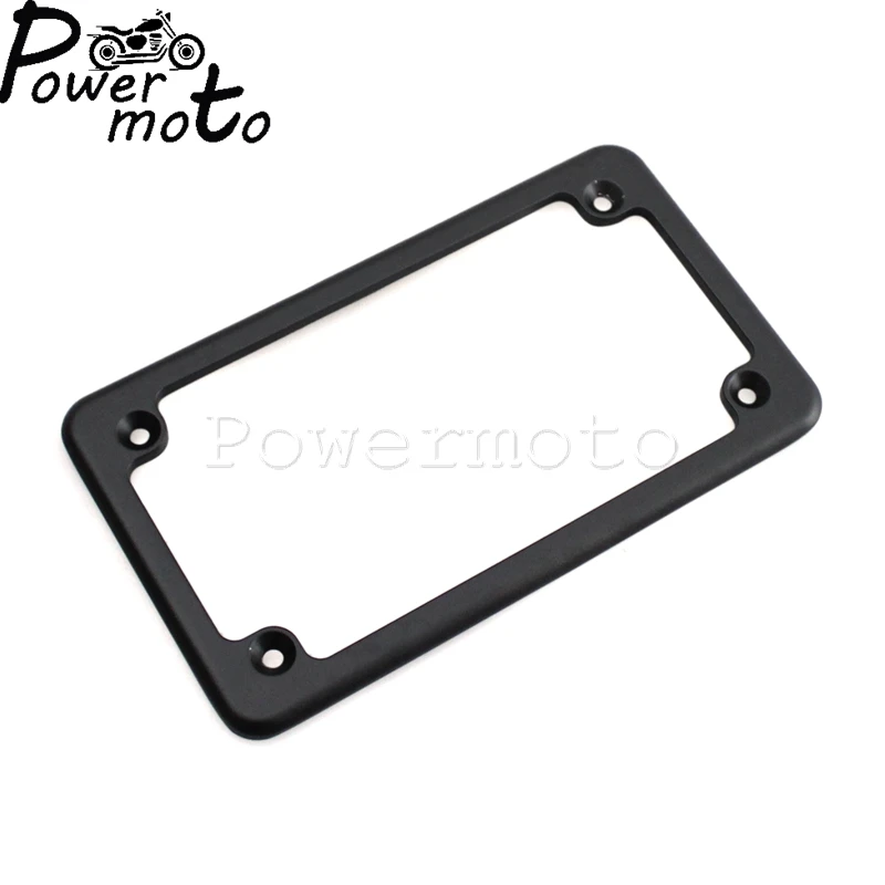 Motorcycle Clear Unbreakable Motorcycle License Plate Shield and Frame Combo chrome Black Frame For Harley Bobber Custom 4