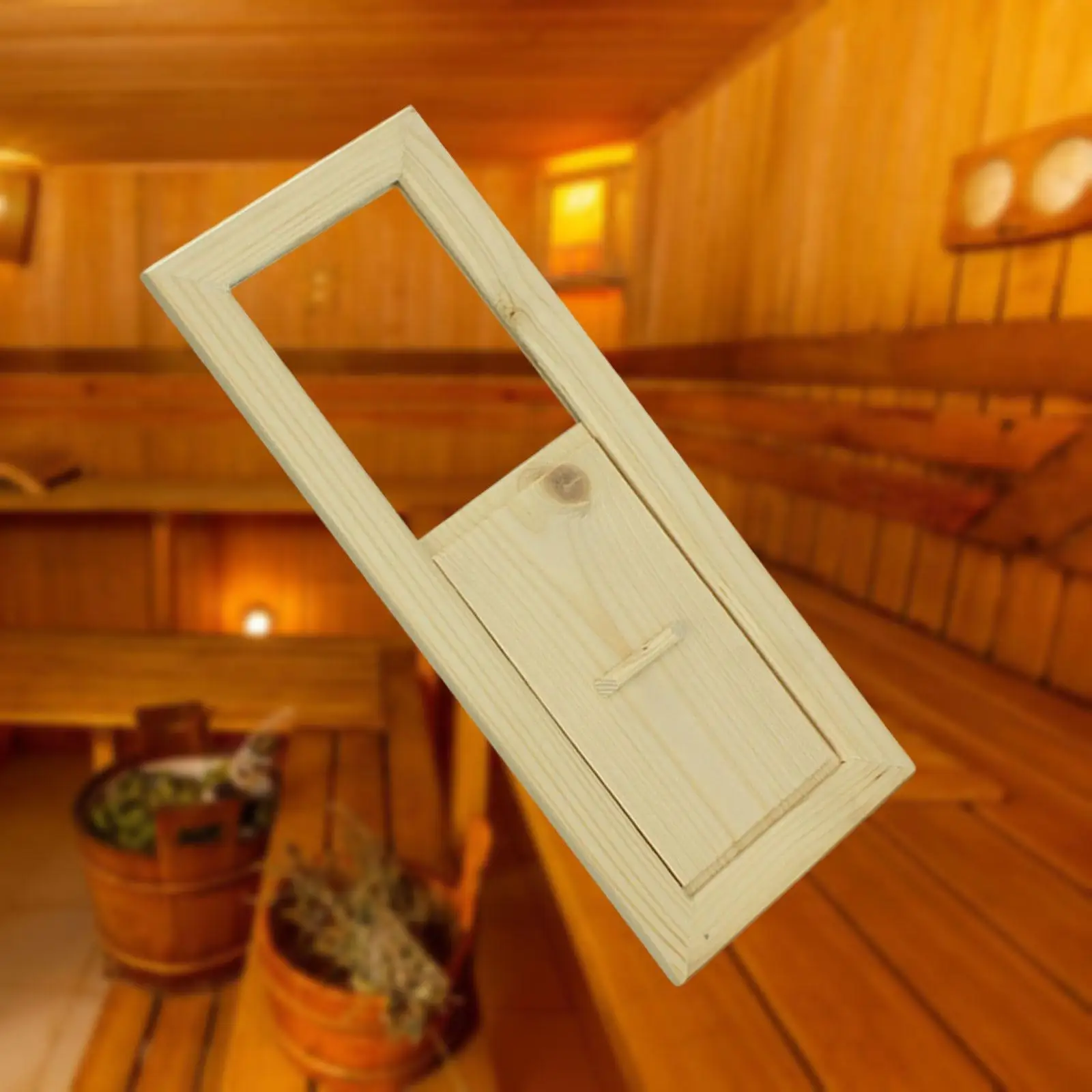 Wood Sauna Air Vent Grille Adjustable Wood Window Mount Sauna Ventilation for Winter