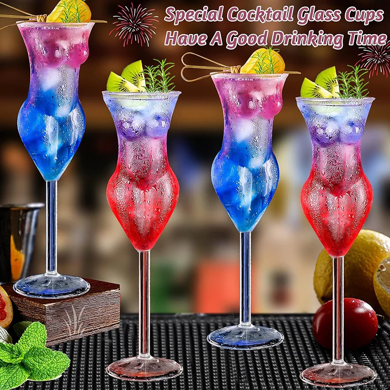 Wine Glass Cocktail Glasses Beauty Lady Woman Body Goblet Glass Drinking Cups for Cocktails Wine Beer Milk Champagne Juice