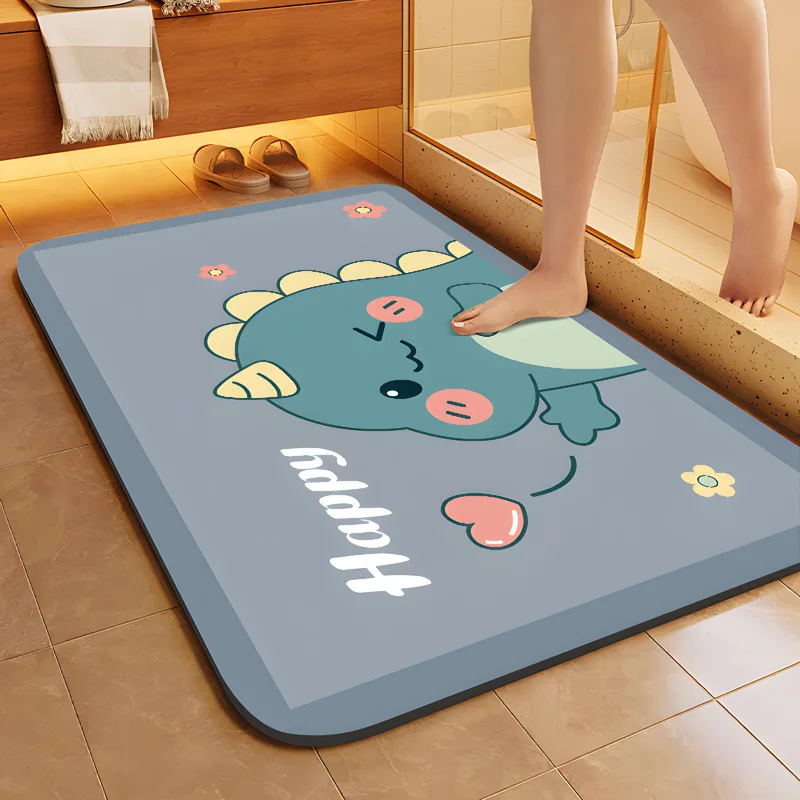 

Little dinosaur Bathroom diatom mud absorbent mat quick dry non-slip mat for bathroom door