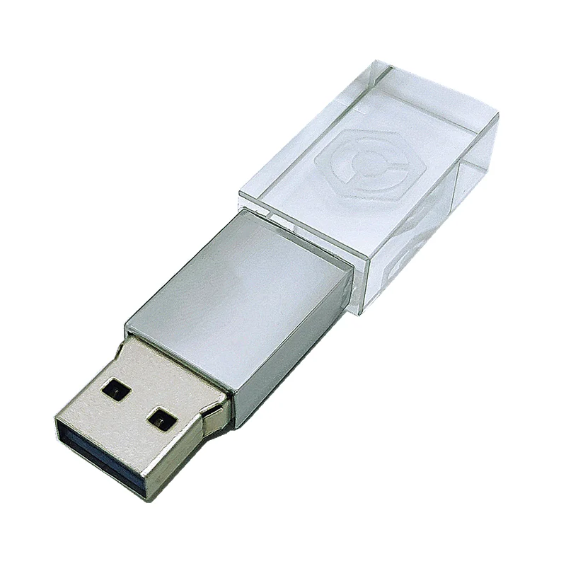 Custom logo pioneer DJ Silver Crystal USB3.0 High-speed Pen drive(Default red LED light）