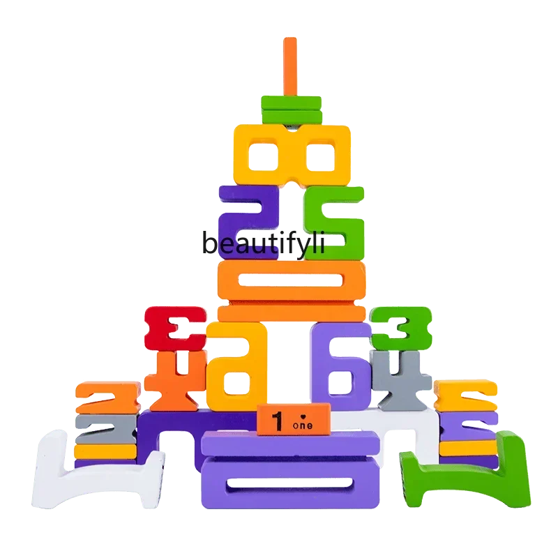 Children's educational area Enlightenment digital building block Early education Brain stacking high toys