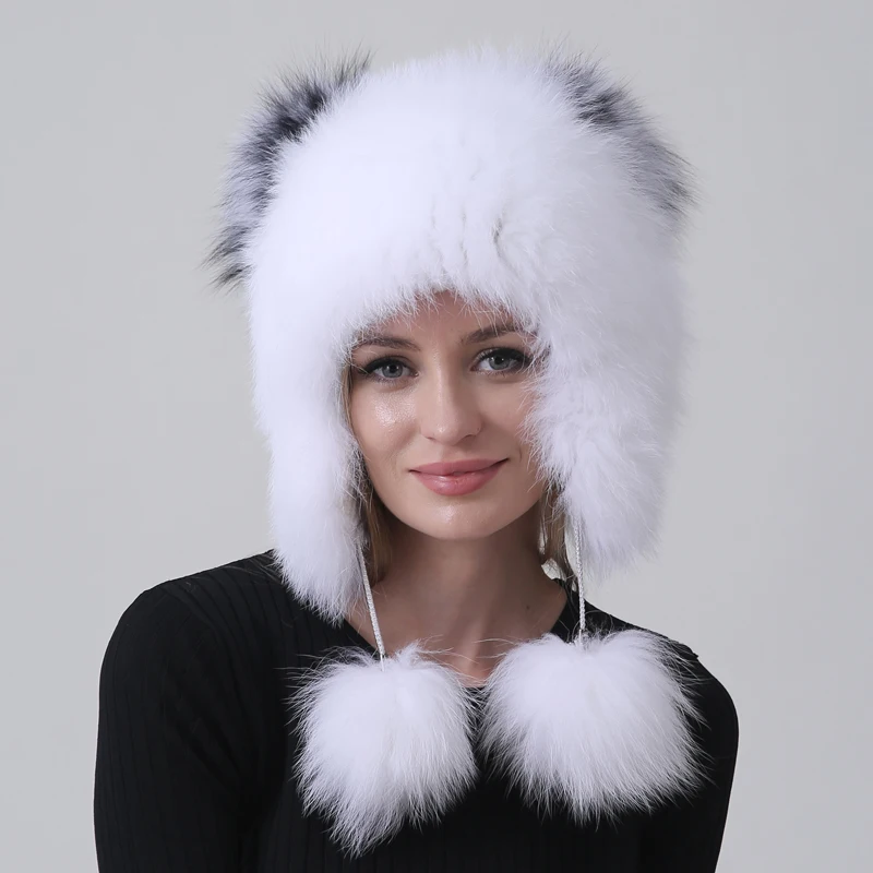 gorro-de-piel-de-zorro-ruso-para-mujer-bombardero-de-punto-de-invierno-con-orejeras-y-pompones-de-piel