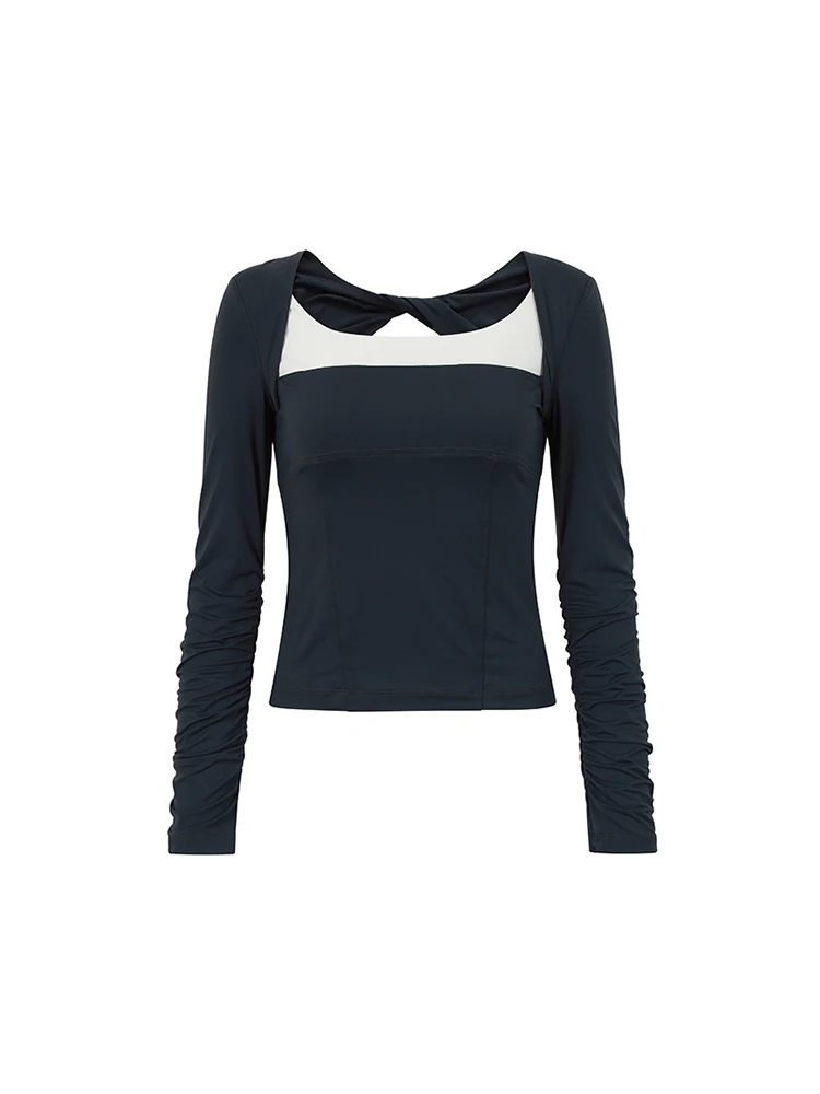 

Calvinluo Long Sve Color Blo Bal Fake Two-Piece Slim Fit Base irt Handpied by Expert Tailor Daily Wear Pure Color