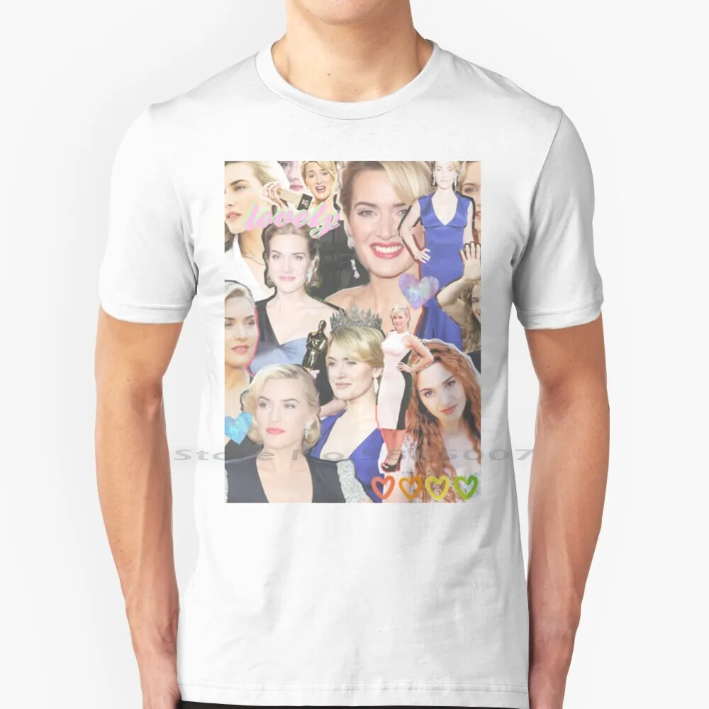 Kate Winslet Collage T Shirt Cotton 6XL Kate Winslet The Titanic Revolutionary Road Color Collage Leo Dicaprio