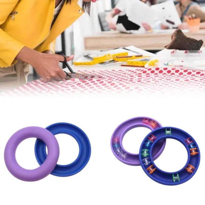 Bobbin Storage Box Organizer with Non-Slip Rubber Rings Compatible with Brother JJuki Singer for Home And Industrial Use