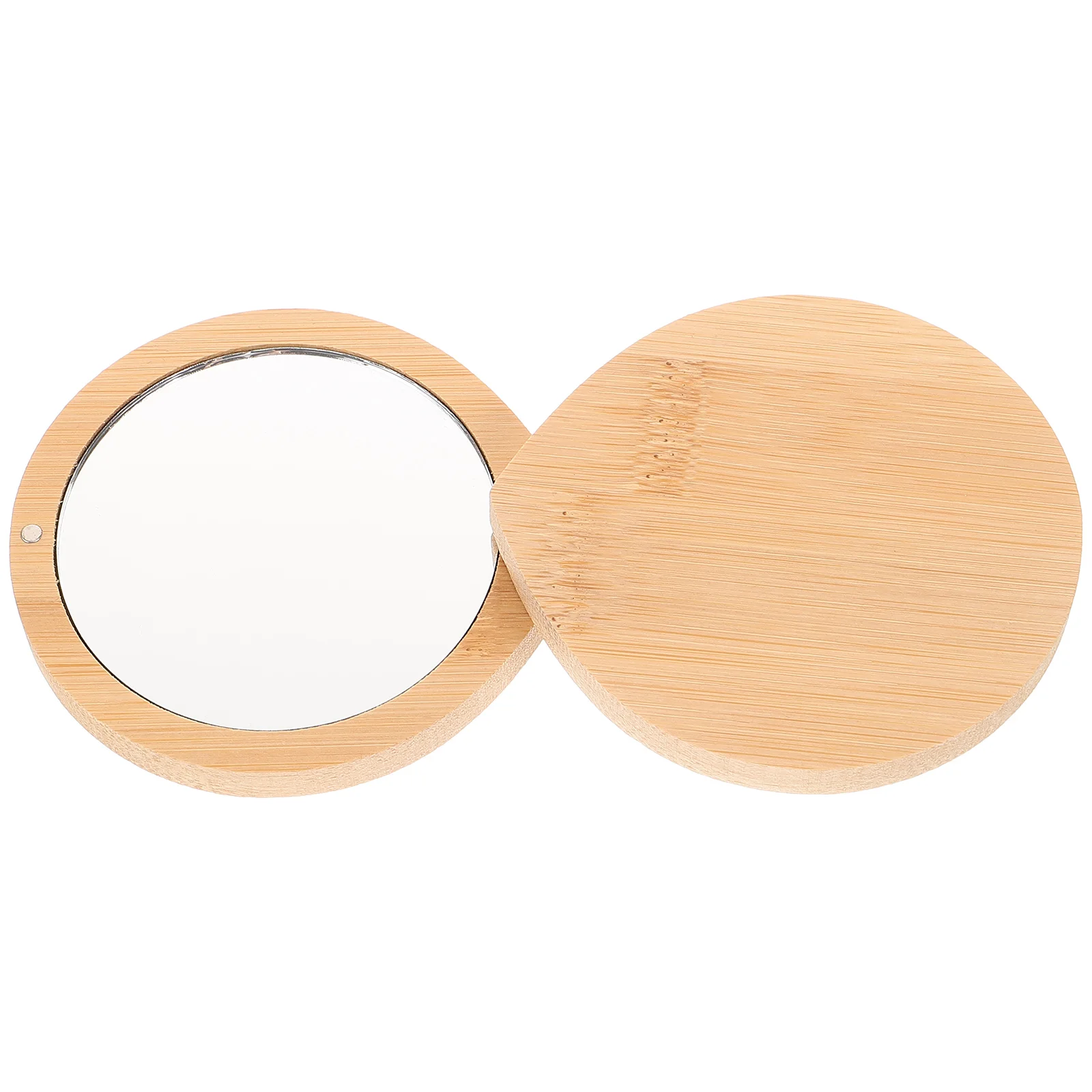 Handheld Makeup Mirror Bamboo Small Mini Travel Compact for Purse Pocket Size Miss