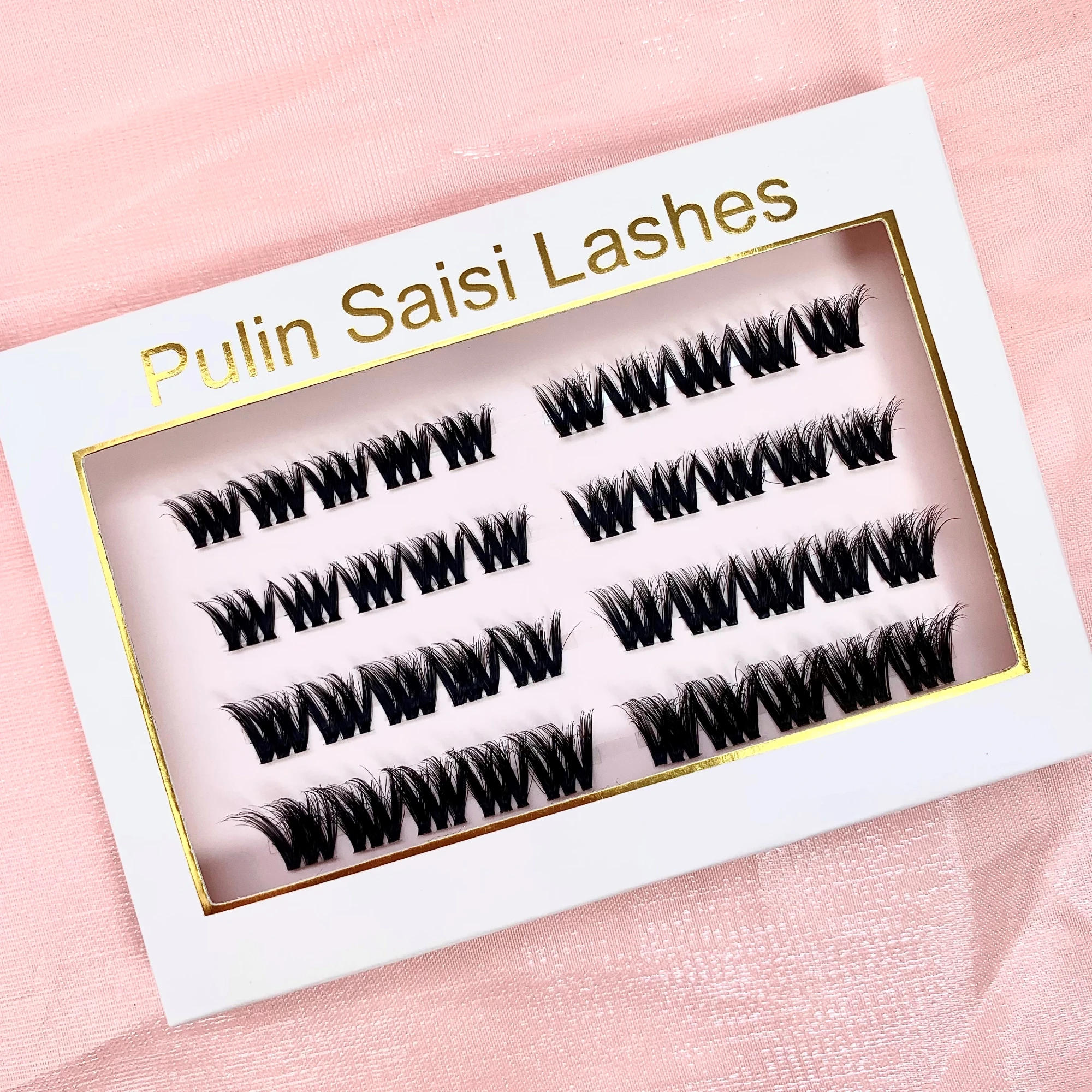 1 Box 40 Pcs 10-14mm Mixed Mega Volume Style Cluster Lashes Fluffy Diy Lash Extension At Home