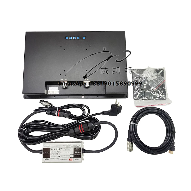 13.3 "بوصة 1920*1080 لوحة ال سي دي صناعية تيار مستمر 9 فولت - 36 فولت 1000 شمعة المتيار الترابط البصري كامل IP67 شاشة مقاومة للماء #5