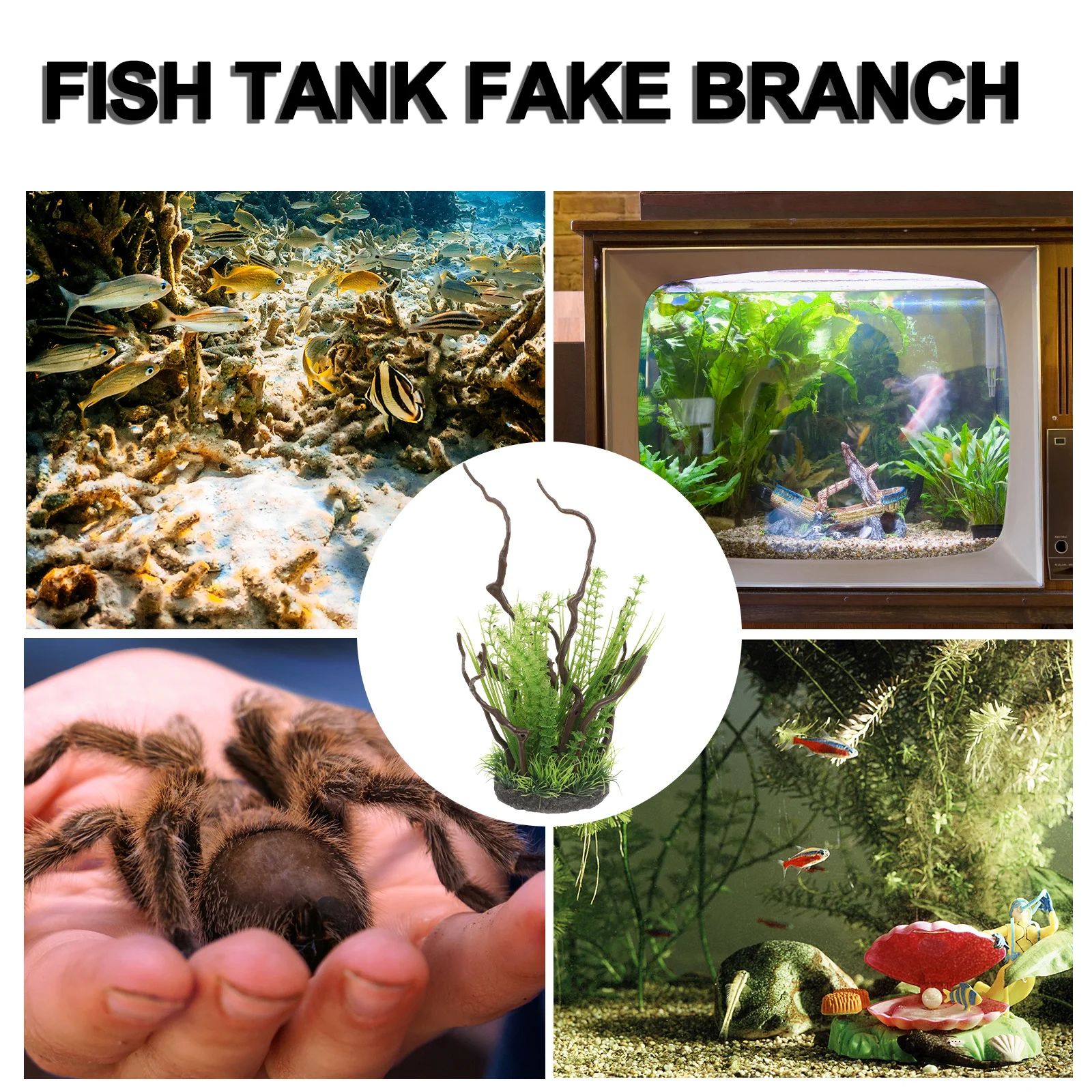 

Fish Tank Fake Grass Decoration Resin Small Tree Twig Aquarium Plant Decor Artificial Fish Tank Accessories Natural Landscape