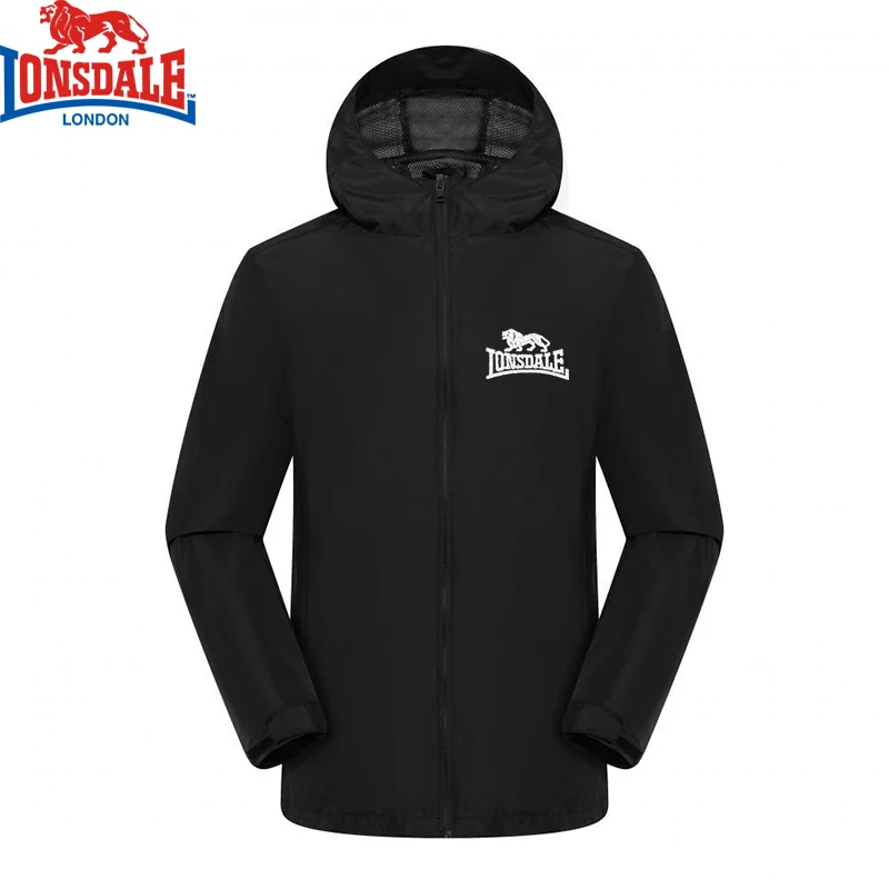 Embroidered LONSDALE Outdoor Jacket for Men Windproof Rainproof Hiking Camping Fishing Outwear Men Clothing Interchange Jacket