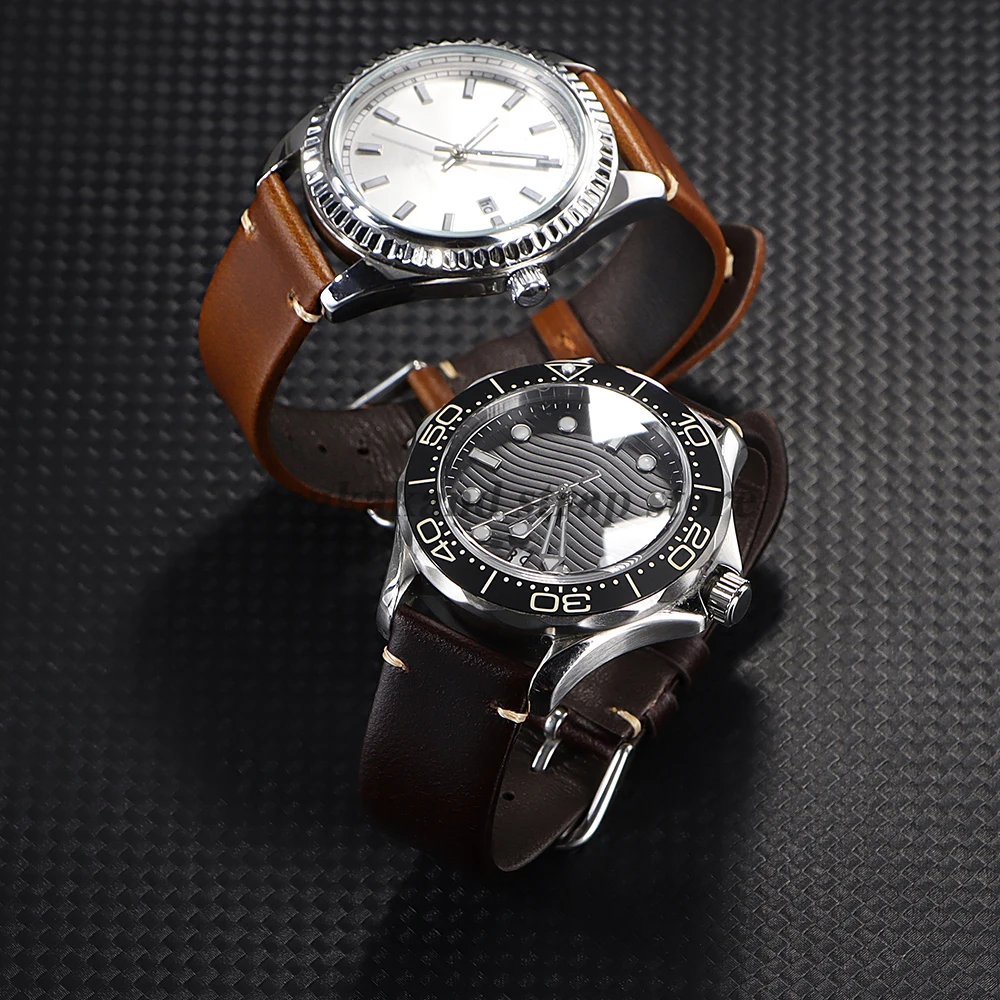 Ремешок из воловьей кожи с масляным воском 18 мм, 20 мм, 22 мм, для Samsung Galaxy Watch 7/6/5/4, браслет для Seiko, ремешок для часов, мужской браслет