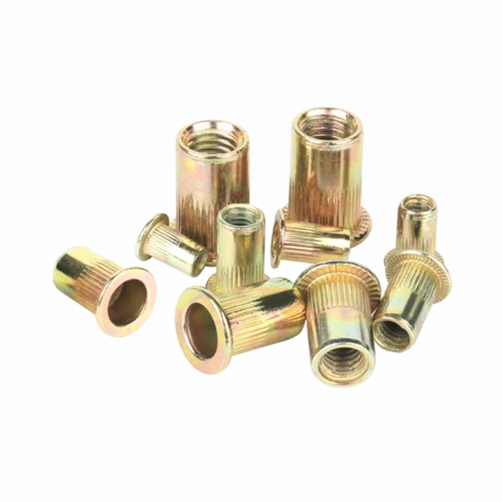 10/20pcs M3 M4 M5 M6 M8 M10 M12 Carbon Steel Flat Countersunk Head Rivet Nut Insert Rivnut Caps Nutsert