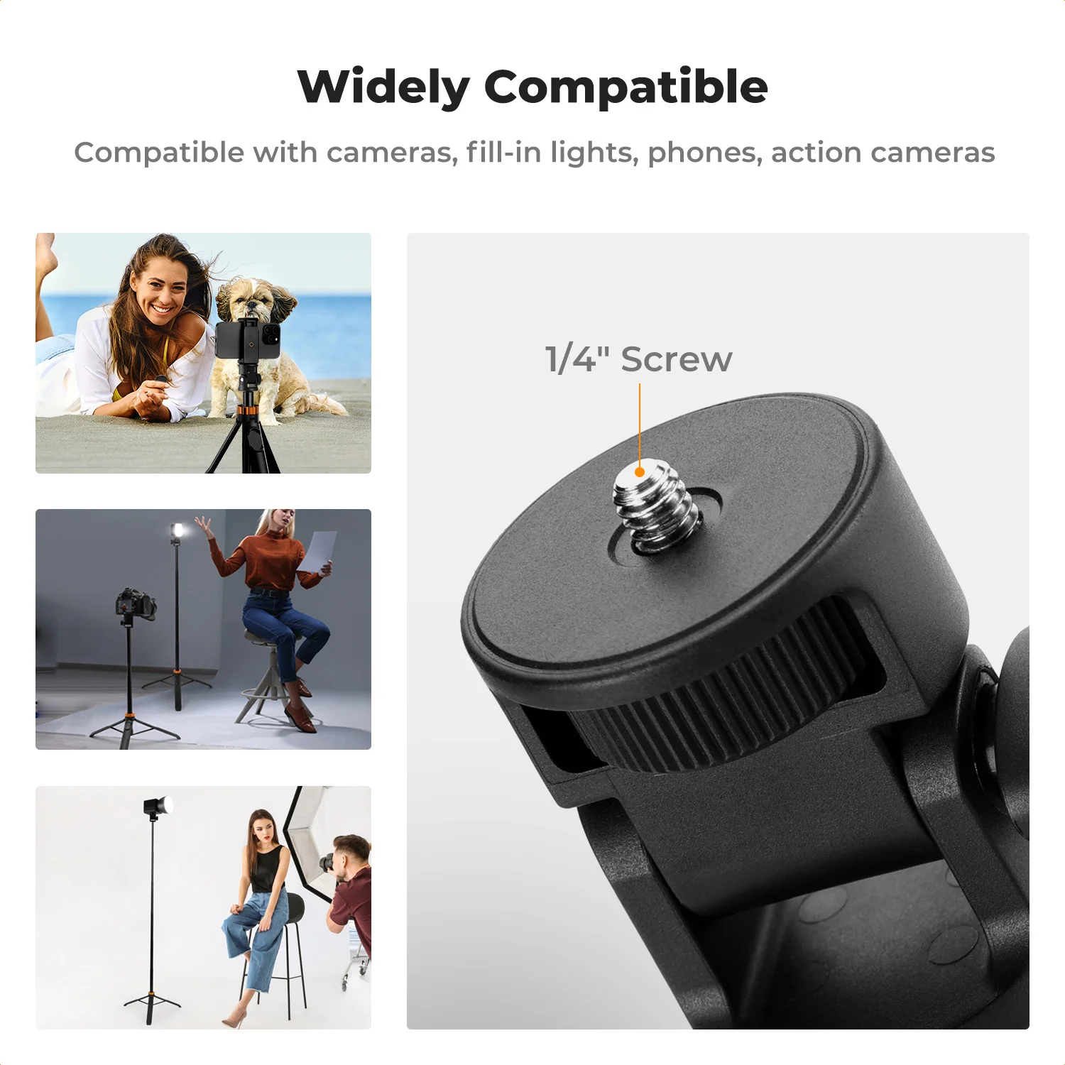 K&F Concept 69''/175cm Iphone Selfie Stick Tripod Compact Phone Holder Remote Control Light Stands Tripod for Phone GoPro Camera