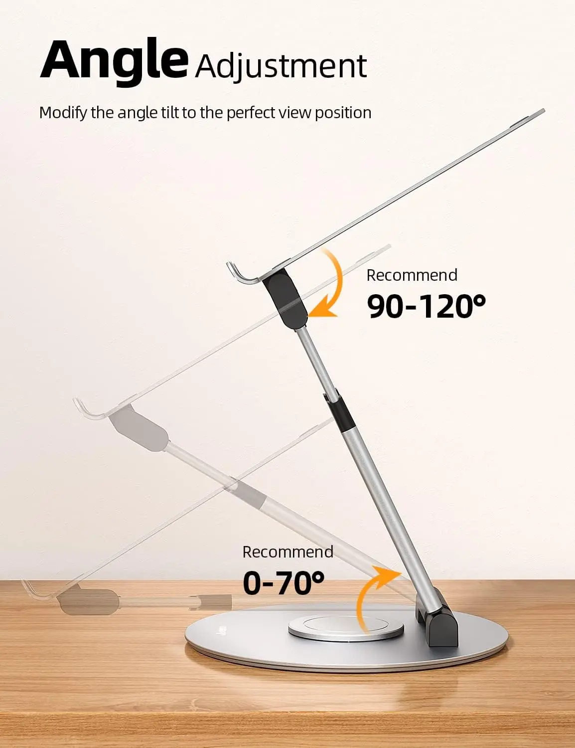 Elescopic-soporte giratorio 360 para escritorio, altura ajustable, diseño extraíble, ergonómico, se adapta a todos los portátiles de 10-17"