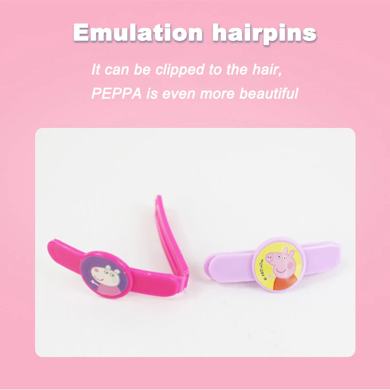 Peppa Pig Girl Emulation Makeup Tools Set Playing House Simulation Handbag Make-up Mirror Hairpin Hair Comb Kids Cosmetic Toys