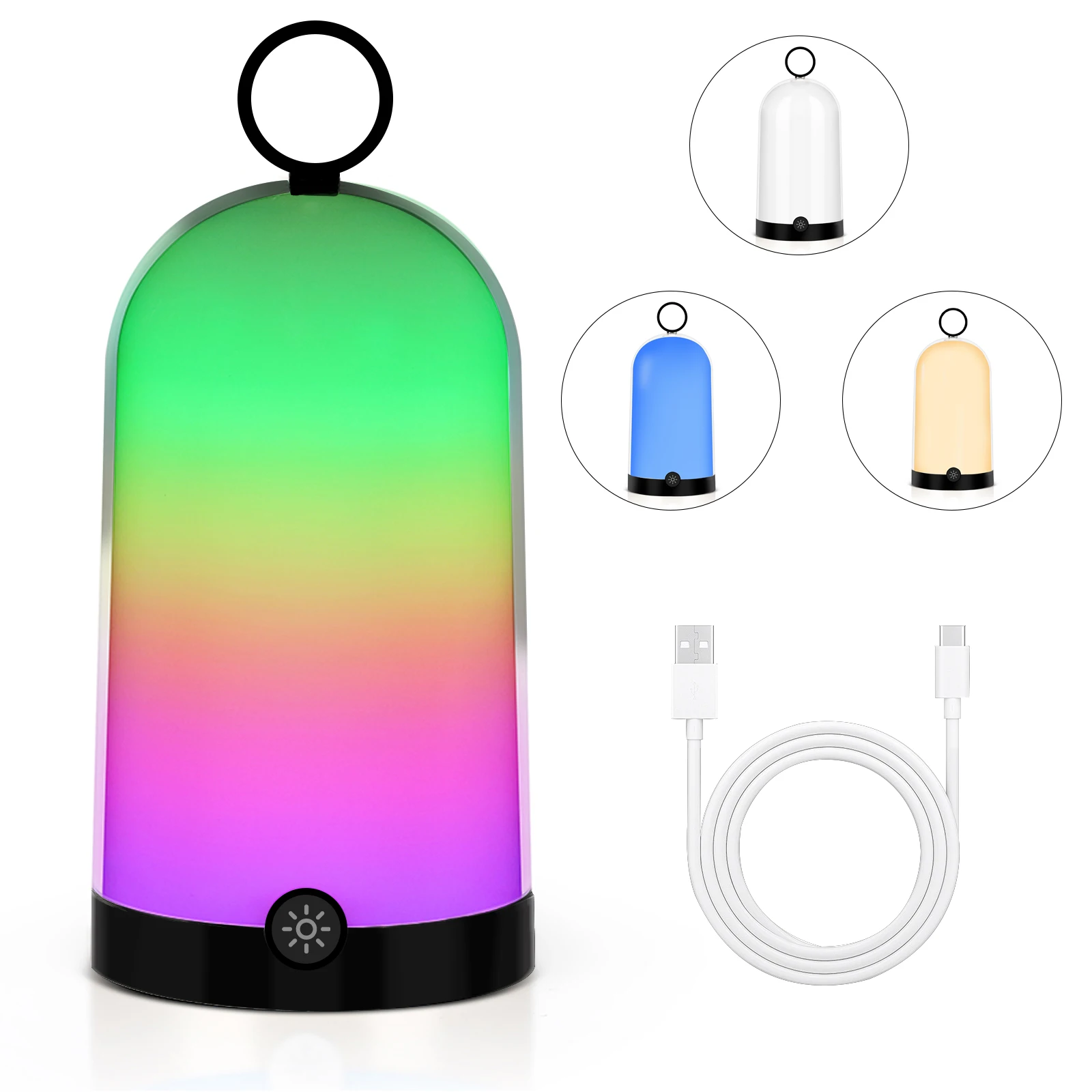 

USB rechargeable lamp, RGB portable home desk lamp, touch night light, bar coffee bar bedroom outdoor camping desk lamp