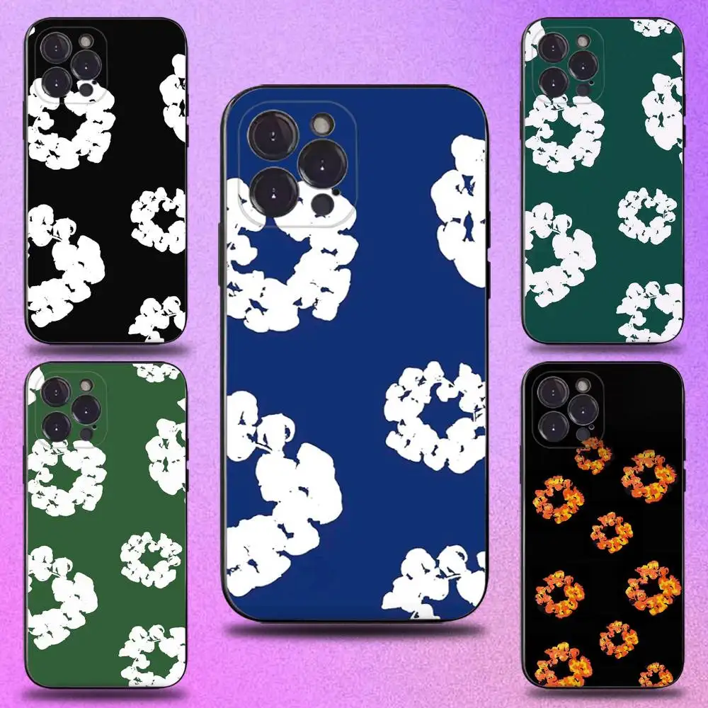 

Flower D-Denims T-Tears Phone Case For iPhone 17,16,15,14,13,12,Pro,Max,Plus,E,SE4,Air,Mini Black Soft Cover