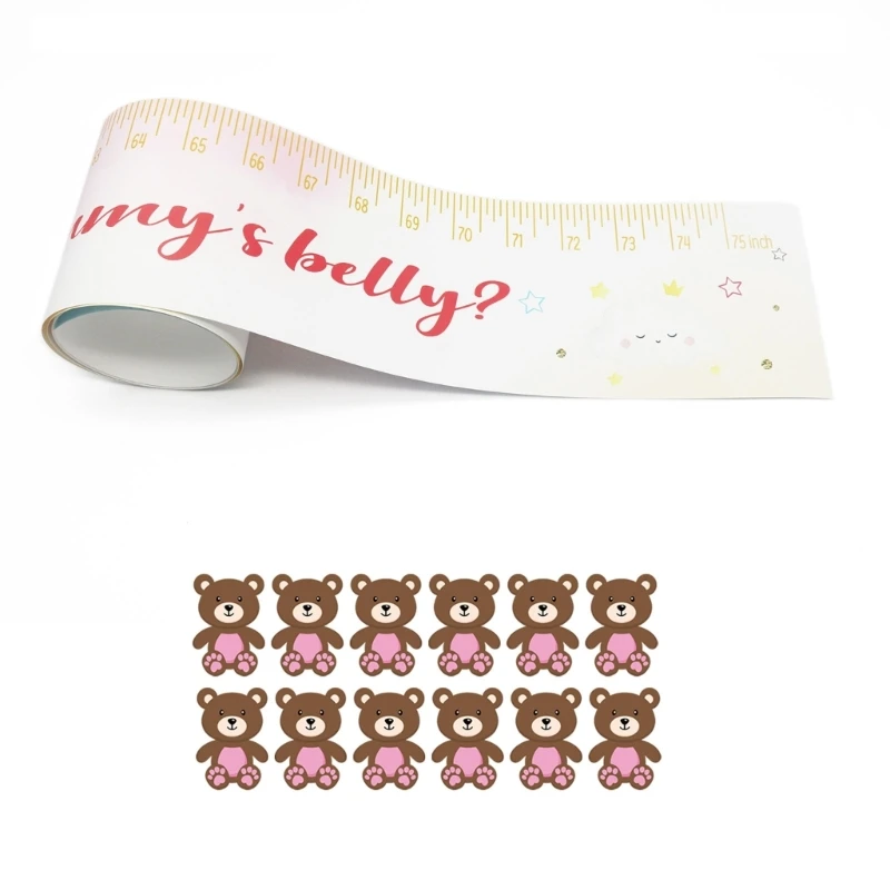 How Big is Moms Belly Guessing Baby-Shower Games Include Mommy's Belly Sign 12 Footprint Stickers, Gender Neutral