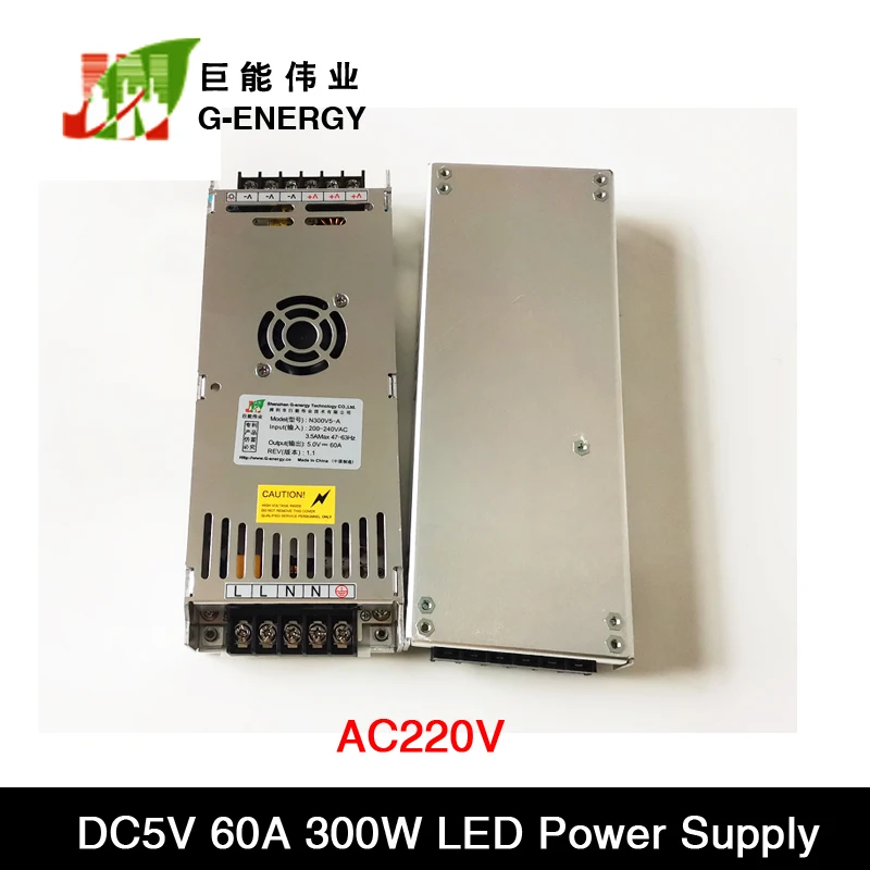 G-energy LED Power Supply N300V5-A, AC 220V to Output 5V 60A 300W