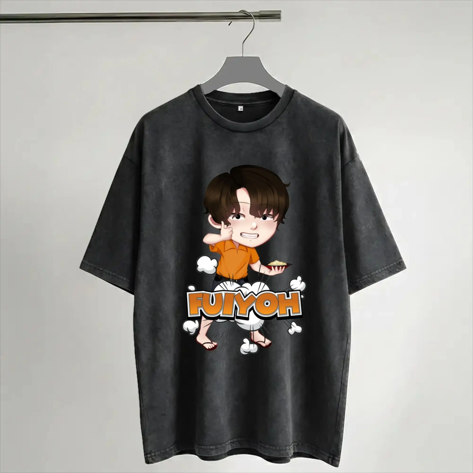 Harajuku Washed Shirt Uncle Roger Approves Fried Rice Fuiyoh  Merch Fashion T Shirt Oversize  Streetwear Short Sleeve Summer