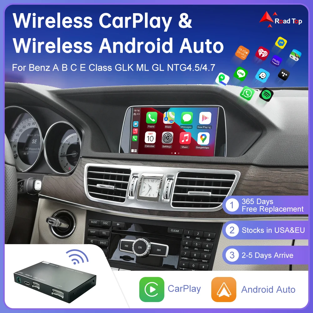 Wireless CarPlay for Mercedes Benz A B C E Class GLK ML GL SLK NTG4.5 4.7 Android Auto Mirror Link AirPlay USB Camera Car Play