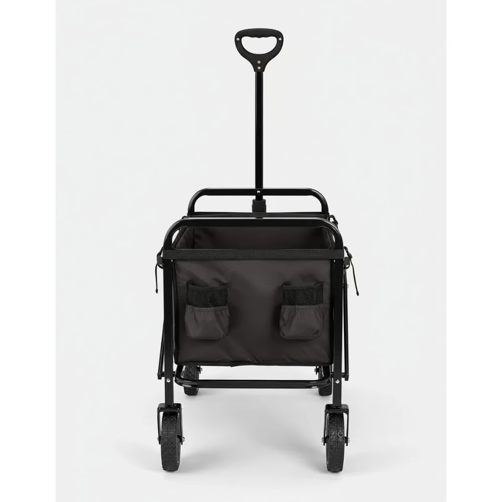 

Heavy Duty Folding Utility Wagon Cart for Outdoor Sports Camping Garden Shopping 265 lbs Capacity Black