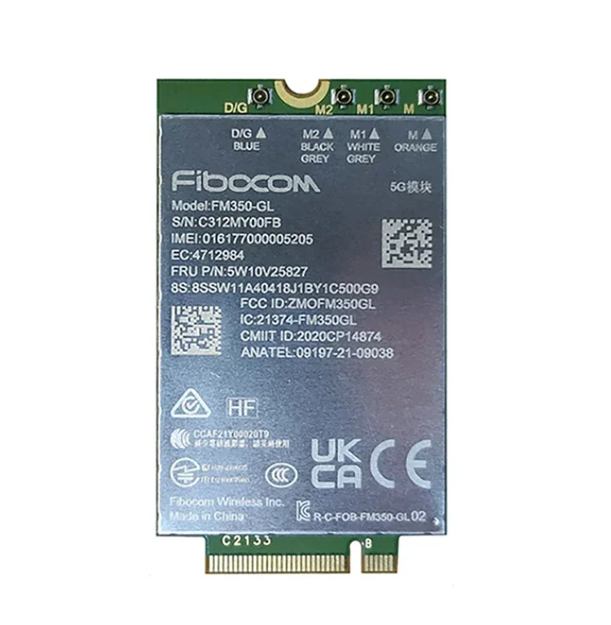 Fibodcom-オリジナルの5gモジュール,FM350-GL 5w10v25827 m.2,hp x360 830 840 g7ラップトップ5g lte wcdma 4x4 mimo gnss