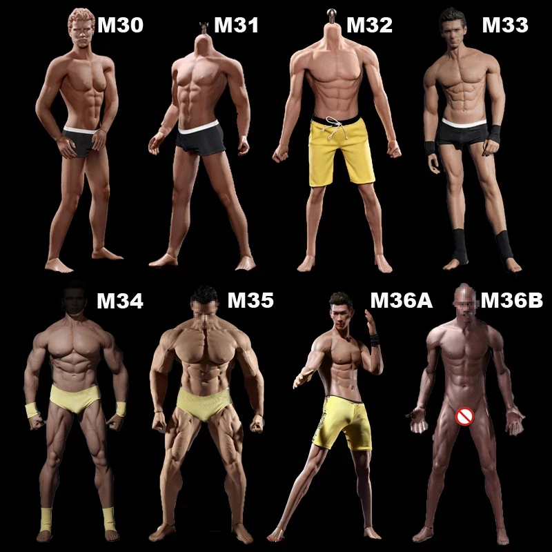 

TBLeague M30 M31 M32 M33 M34 M35 M36 1/6 Male Suntan Skin Seamless Muscular Body 12'' Super Flexible Action Figure Dolls Model