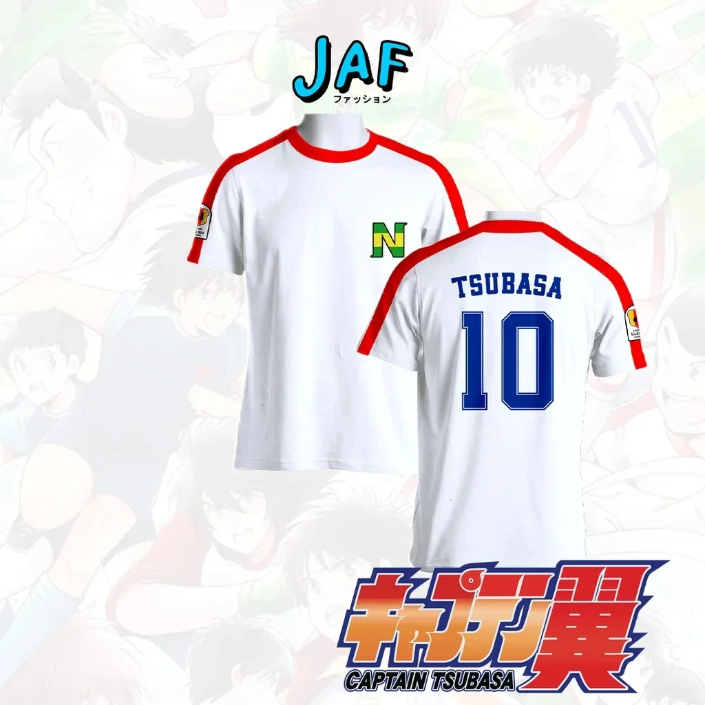 2024 Hot Selling In Summer Anime Print Ball Captain Tsubasa Nankatsu Red Jersey Tsubasa Misaki Adult And Children Tops Clothing