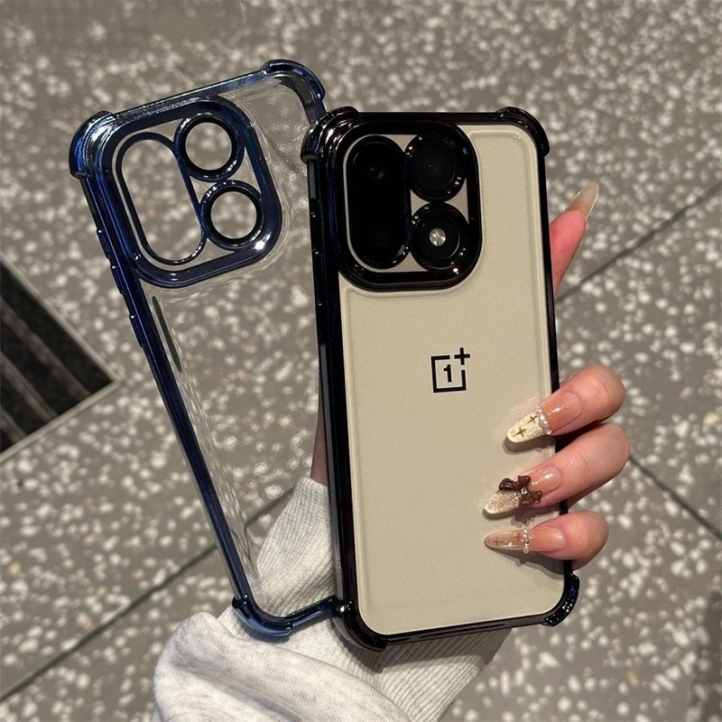For OnePlus 15 Case Camera Protect Electroplated Transparent Silicone Cover For OnePlus15 5G One Plus 15 Shockproof Bumper