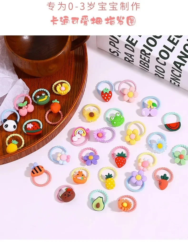 Kinder-Gummibänder schaden das Haar nicht. Mädchen-Stirnbänder, koreanische Baby-Accessoires, Ringe, Krawatten-Gummibänder, Stirnbänder für kleine Mädchen – Detail 3