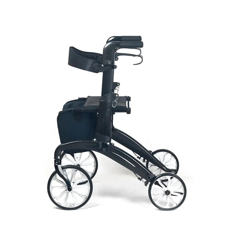 

Carbon Fiber Medical Rehabilitation Foldable Rollator Esat Height Adjustable For Elderly