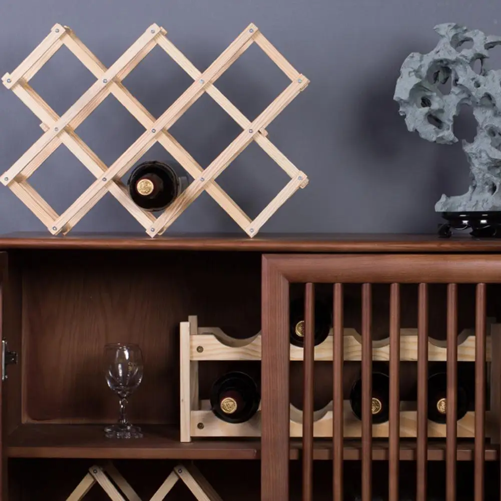 Wooden Wine Storage Rack Bee-Shaped 3-10 Bottles Display Organizer Horizontal Bottle Placement Moist Cork Wooden Storage Shelf
