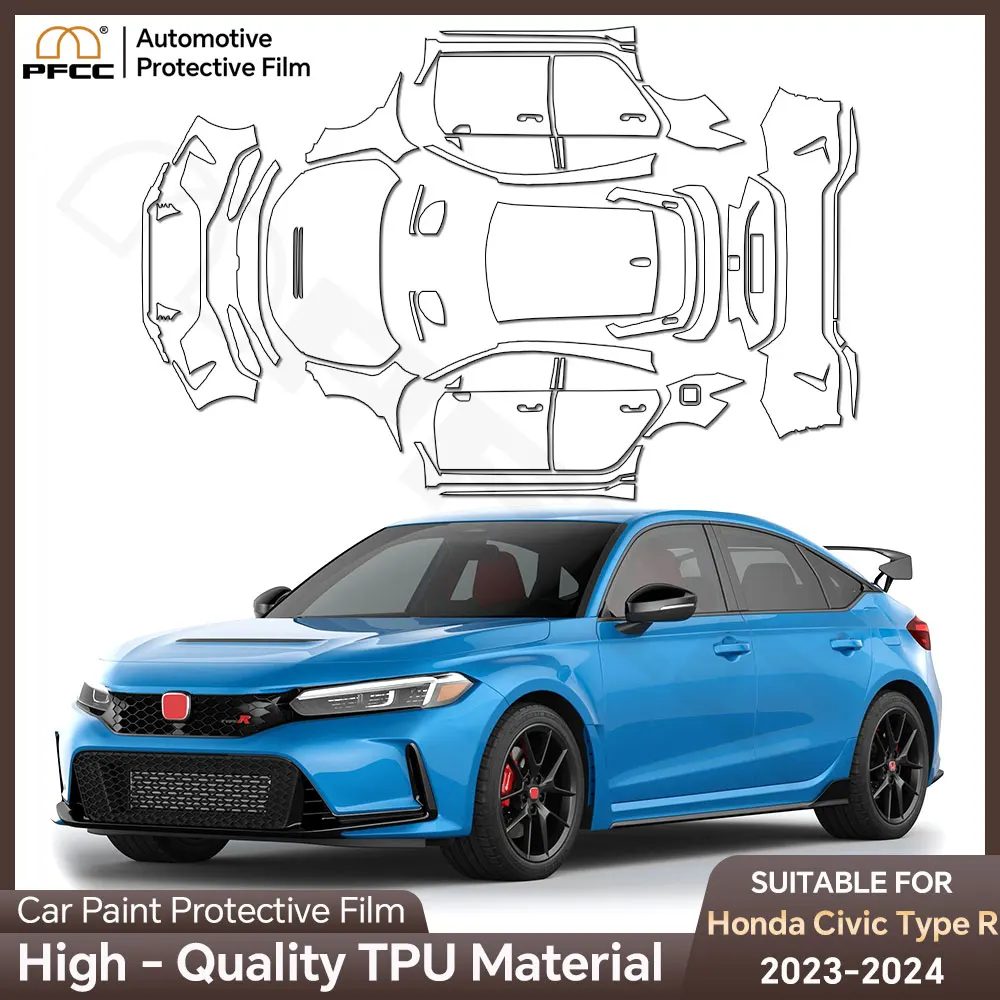 

For Honda Civic Type R 2023 2024 TPU Protective Film Body Sticker Scratch Protective Sticker Transparent PPF Accessories