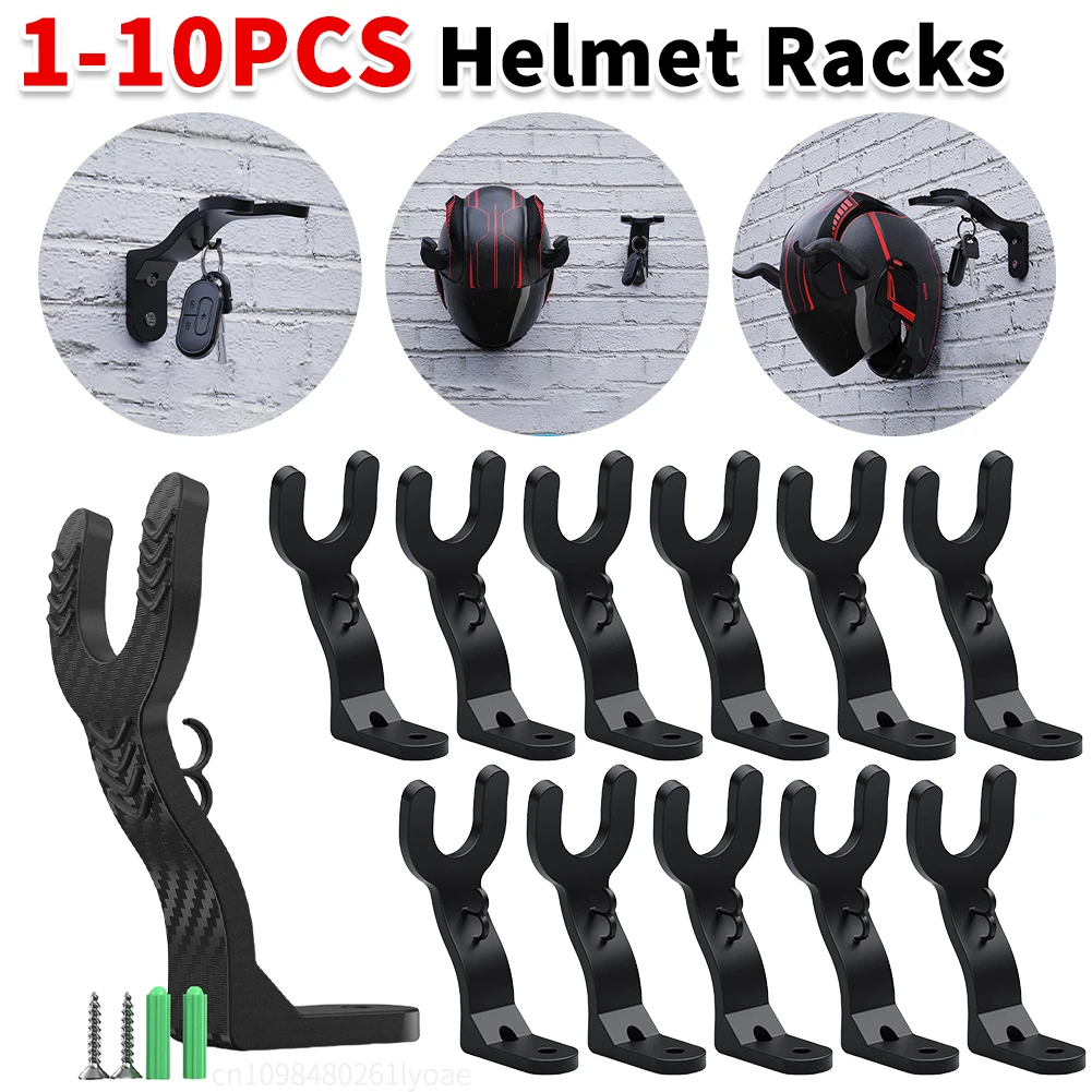 

1-10Pcs Helmet Holder Hook Shelf Wall Mount Hook Stand Helmet Holder Home Storage Holder Cloth Display Rack Helmet Hanger