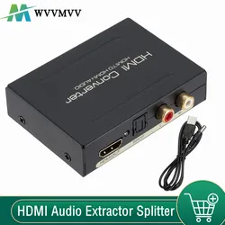 WvvMvv HDMI-compatible Audio Extractor 5.1ch 2.0ch Stereo Extractor Converter Optical TOSLINK SPDIF + L/R Audio Splitter Adapter