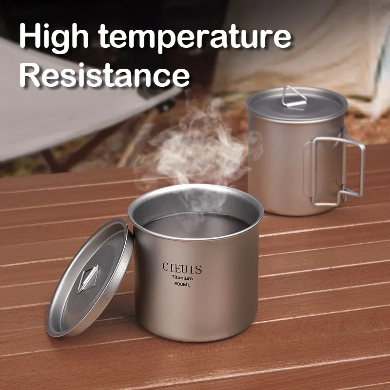 Camping Water Mug 250ML Titanium Cup Tourist Tableware Picnic Utensils Outdoor Kitchen Equipment Travel Cooking Cookware Hiking