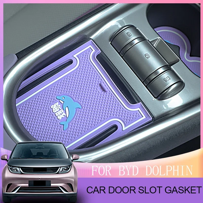 16pcs Silicone Car Non-Slip Door Groove Mats Gate Slot Cup Pad Mat For BYD Dolphin Accessories