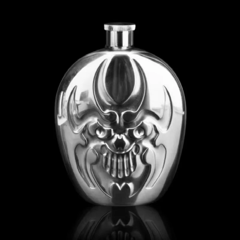 

Mini Flask 6oz Ounce 304 Stainless Steel Alcohol Whisky Bottle Hip Flask Moscow Cccp Vodka Flagon With Devil Pattern