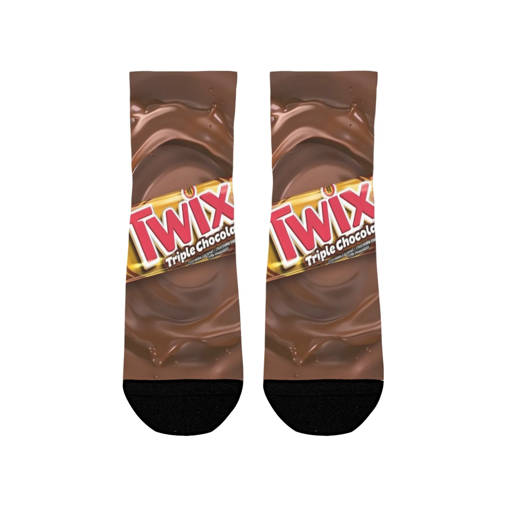 Novelty Harajuku Twix Candy Chocolate Socks Crazy Funny Retro Compression Socks Hip Hop Trend Socks Unisex Casual Sports Socks
