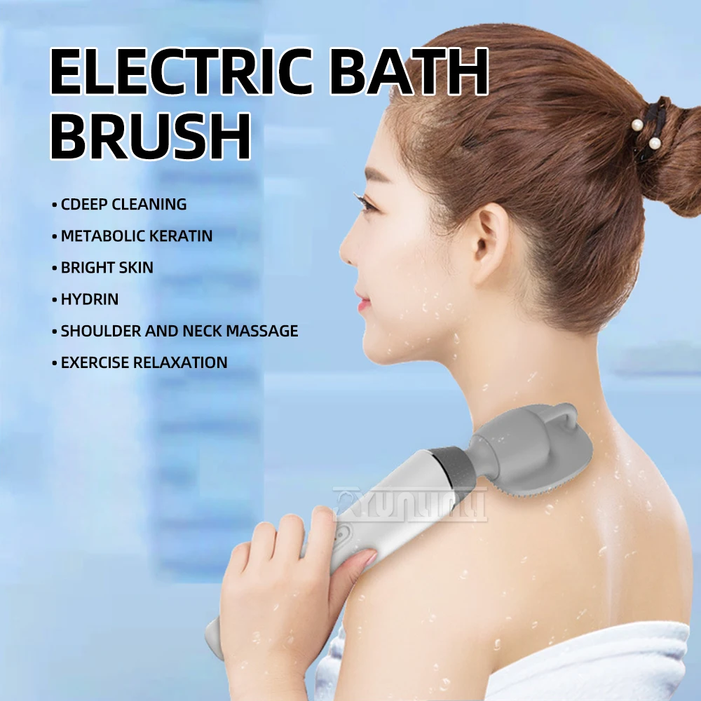 massage-electric-bath-brush-long-handle-back-rub-mud-artifact-household-silicone-bath-device