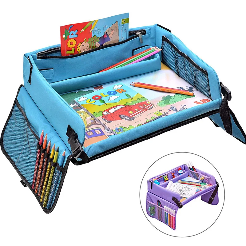 Children car seats toy tray with storage bag  CTO drawing tray  foldable creating tray  multifunction tray for baby