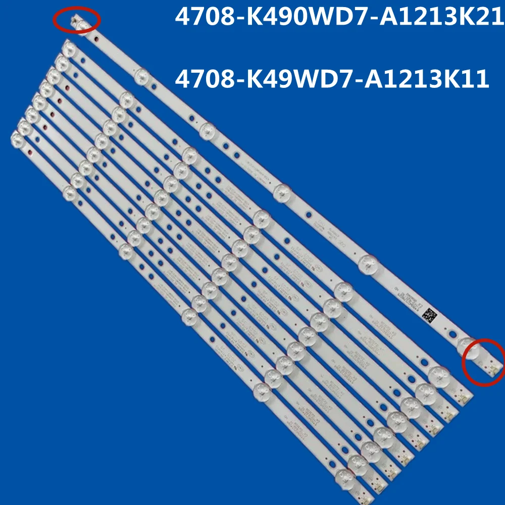 3VLED Backlight Strip For K490WD7 A1 4708-K490WD7-A1213K21 4708-K490WD7-A1213K11 49HFF8358/T3 49PFG5001/78 TH-49C500C TH-49C520C