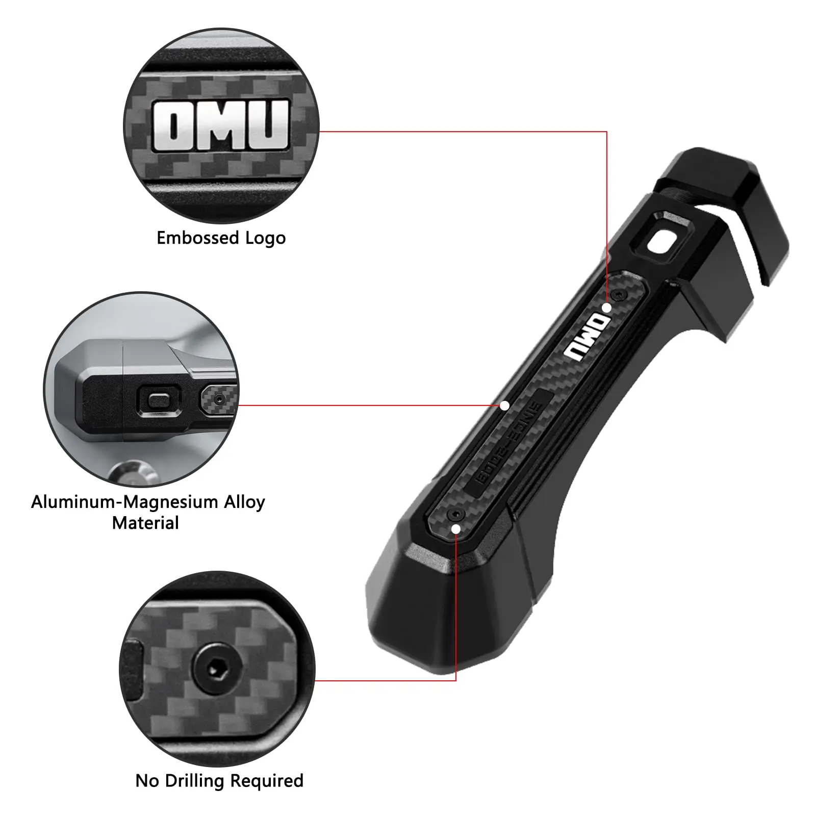 Алюминиевая дверная ручка серии OMU Genesis, защитная крышка до 4/2 двери для Jeep Wrangler JL и 2020-2024 Jeep Gladiator JT 2018-2024 гг.